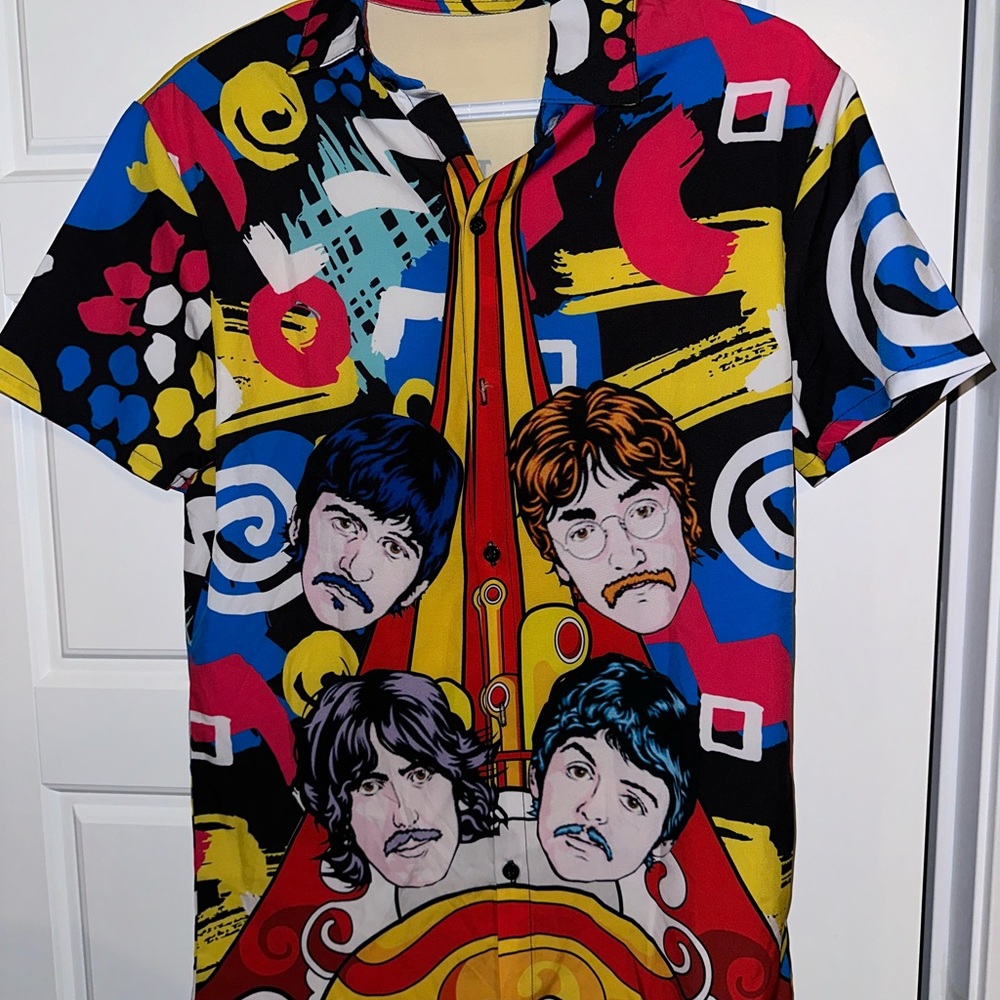The Beatles Unauthentic AOP Graphic Button Up